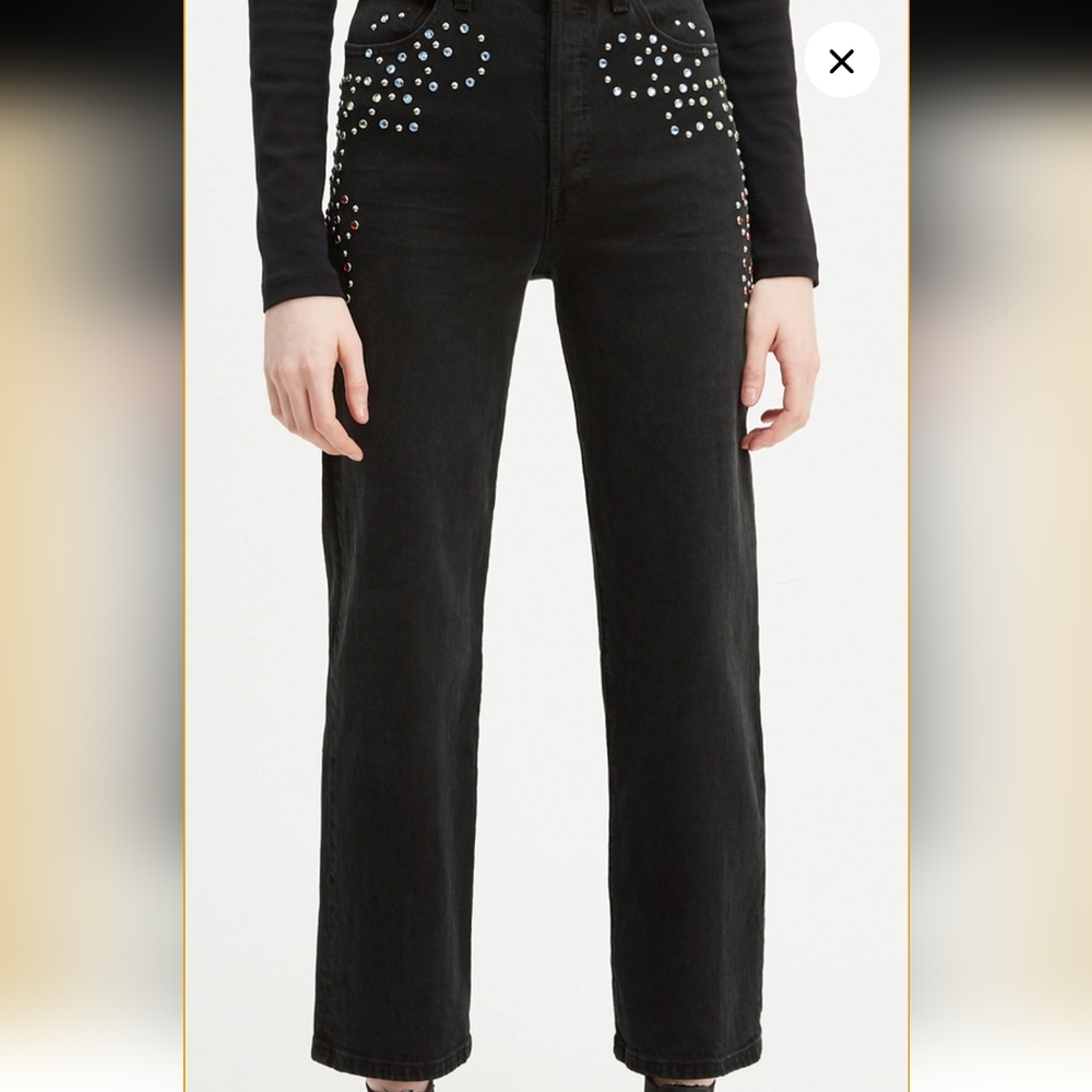 NWT Levi's High Rise Embellished Studded Ankle Jeans